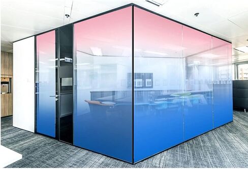 Window Clings Glass Film Color Gradient Office Static Stickers Glue-Free Atmosphere Decoration Two-Color Window Privacy Film Stickers Privacy Window Film(B,80 * 120 cm) in Saudi Arabia