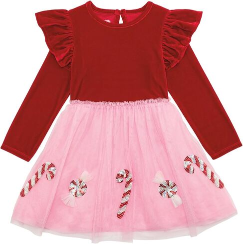 Mud Pie Baby Girls Kids Christmas Candy Cane Tutu Dress in Saudi Arabia