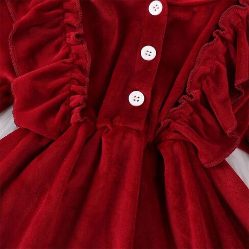 Karuedoo Toddler Baby Girl Fall Winter Dress Velvet Tutu Dress Ruffle Long Sleeve Christmas Birthday Party Princess Dresses in Saudi Arabia