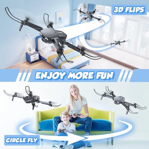 NEHEME Drones for Kids with Camera - Remote Control Helicopter Toys Gifts for Boys Girls, 1080P HD FPV RC Quadcopter for Adults, One Key Start/Land, Altitude Hold, Gravity Control, 2 Batteries, Green in Kuwait