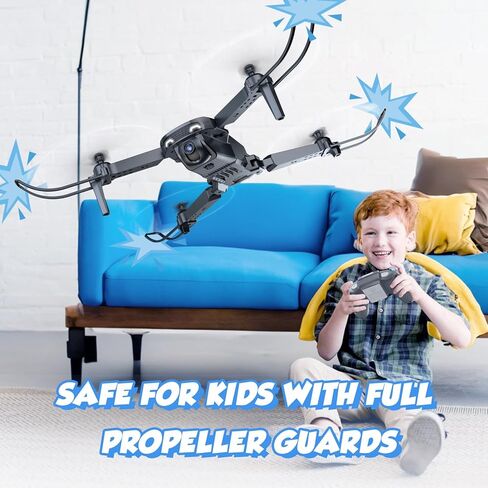 طائرات بدون طيار للأطفال مع كاميرا من NEHEME - ألعاب طائرات الهليكوبتر للتحكم عن بعد هدايا للأولاد والبنات، طائرة رباعية المروحية 1080P HD FPV RC للبالغين، مفتاح تشغيل/أرض واحد، تثبيت الارتفاع، التحكم في الجاذبية، بطاريتان، أسود in Kuwait