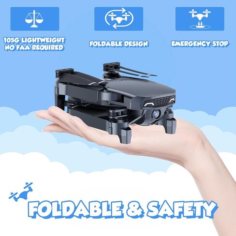 طائرات بدون طيار للأطفال مع كاميرا من NEHEME - ألعاب طائرات الهليكوبتر للتحكم عن بعد هدايا للأولاد والبنات، طائرة رباعية المروحية 1080P HD FPV RC للبالغين، مفتاح تشغيل/أرض واحد، تثبيت الارتفاع، التحكم في الجاذبية، بطاريتان، أسود in Kuwait