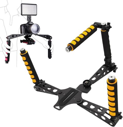 مجموعة أدوات دعم كتف الكاميرا لكاميرات الفيديو DSLR، دعامات ومقابض قابلة للتعديل، نظام دعم قضيب ممتد، مثبت الكاميرا in Kuwait