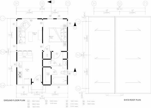 Generic Tiny House Plan 26x20 - 520 Sqft Cabin Layout مخطط تصميم منزل صغير in Saudi Arabia