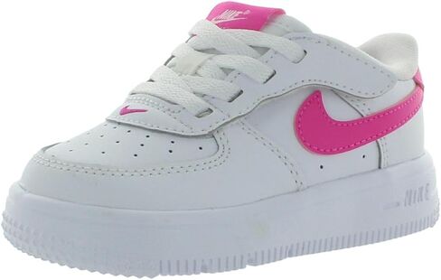 حذاء Nike Force 1 Low EasyOn للرضع/الأطفال الصغار (FN0236-102، أبيض/فوشيا ليزر) مقاس 4 in Kuwait