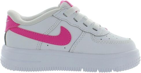 حذاء Nike Force 1 Low EasyOn للرضع/الأطفال الصغار (FN0236-102، أبيض/فوشيا ليزر) مقاس 4 in Kuwait