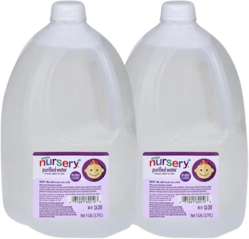 Nursery Purified Non Flouride Purified Water - For Infants - Use for Everyday Drinking - Infant Formula, and Baby Cereal - BPA Free - No Fluoride, Phosphate - Prevent Mineral Overload in Saudi Arabia