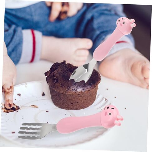 minkissy Cartoon Spoon Fork for Boy Girl Stainless Steel Tableware with Rust Durable Design Portable Utensils for Eating and Drinking Pattern in Saudi Arabia