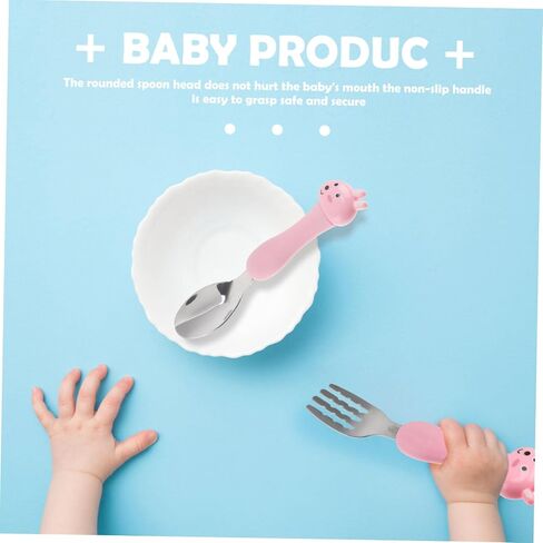 minkissy Cartoon Spoon Fork for Boy Girl Stainless Steel Tableware with Rust Durable Design Portable Utensils for Eating and Drinking Pattern in Saudi Arabia