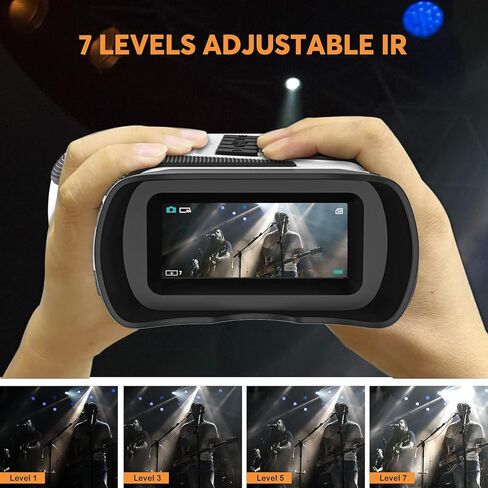 نظارات الرؤية الليلية WOSPORTS 4K - صورة بدقة 48 ميجابكسل، تكبير يصل إلى 80x، تكبير بصري 10X ورقمي 8X، رؤية 1015FT، شاشة 3 بوصة، بطارية قابلة لإعادة الشحن 5000 مللي أمبير، التخييم في الهواء الطلق، البقاء على قيد الحياة، هدية للرجال in Kuwait