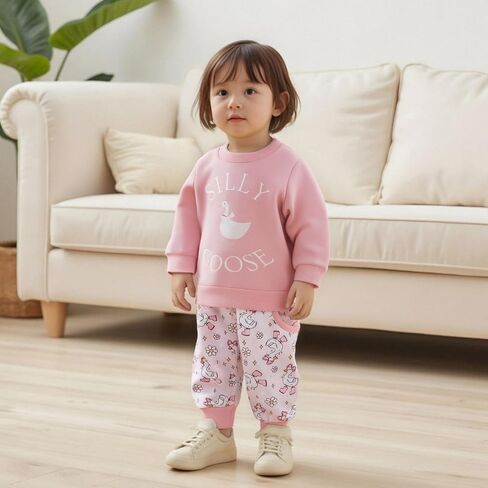 ملابس طفل رضيع فتاة صبي الخريف الشتاء الملابس سخيفة أوزة طباعة طويلة الأكمام البلوز Sweatpants الرضع مزرعة البلد الزي in Kuwait