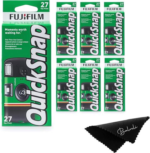 Fujifilm Quicksnap Flash Disposable Camera 400 Iso, 6 Pack, 35mm Camera, 27 Exp, Balveli Coth, Fuji Film Disposable Bulk, 6 Pack of Fuji Disposable Cameras. in Saudi Arabia
