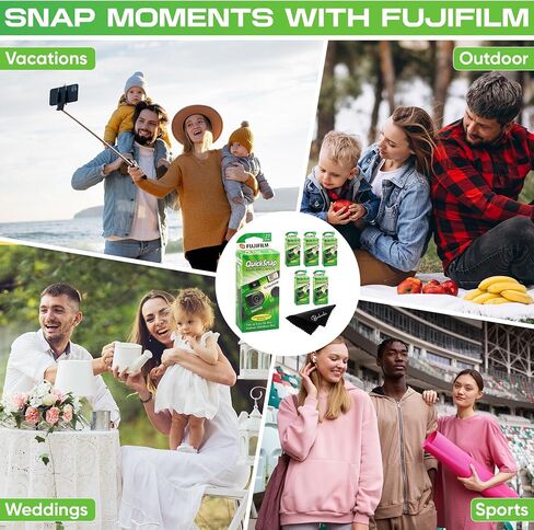 Fujifilm Quicksnap Flash Disposable Camera 400 Iso, 6 Pack, 35mm Camera, 27 Exp, Balveli Coth, Fuji Film Disposable Bulk, 6 Pack of Fuji Disposable Cameras. in Saudi Arabia