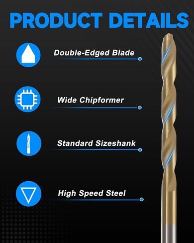Micro Drill Bit, High-Speed Steel traight Drill Bit Kit for Copper Aluminum Plastic Medium Hard Metal, 13PCS in Saudi Arabia
