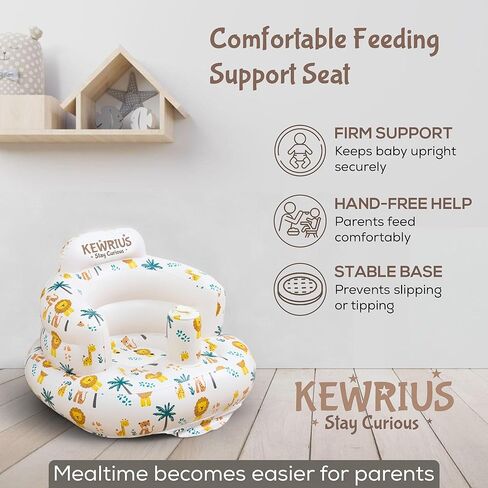 Inflatable Baby Seat Floor Seats for Babies 3 Months and Up for Infants, Blow Up Chair Inflatable Baby Chair, Infant Chair with Built in Air Pump (Inflatable Seat Safari) in Saudi Arabia
