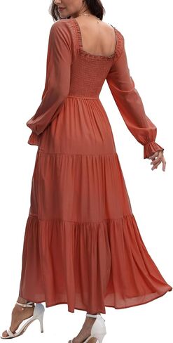 Women's Fall Long Sleeve Maternity Maxi Dress Flowy Tiered A Line Photoshoot Baby Shower Dress in Saudi Arabia