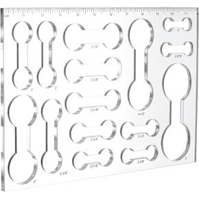 PH PandaHall Router Template for Woodworking, Dumbbell Inlay Templates Acrylic Clear Drawing Scale Rulers Router Jig Template Sewing Measuring Tool Set for Craft Making School Office Home Supplies in Kuwait