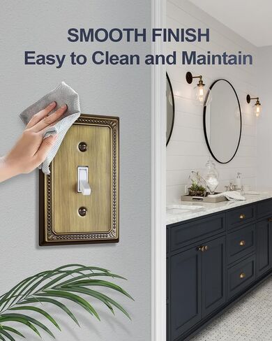 لوحات جدارية معدنية، لوحات مفاتيح وأغطية مخارج، تصميم لؤلؤي مزخرف (1 تبديل 2PK، نحاس عتيق) in Kuwait