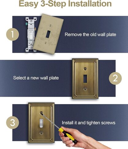 لوحات جدارية معدنية، لوحات مفاتيح وأغطية مخارج، تصميم لؤلؤي مزخرف (1 تبديل 2PK، نحاس عتيق) in Kuwait