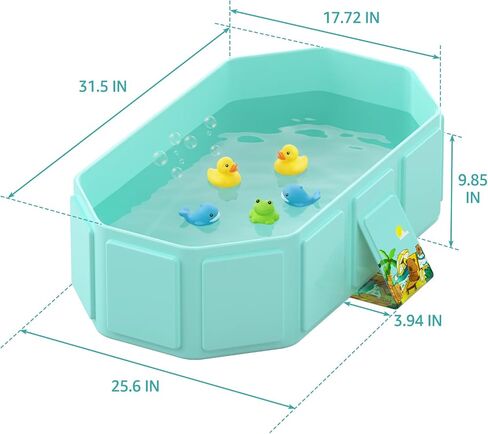 Collapsible Baby Bathtub, Toddler Bathtub with a Drain Plug, Folded for Storage Without Assembly, Suitable for Newborns to Toddlers, Portable Bathtub for Outdoor Travel, Green in Saudi Arabia