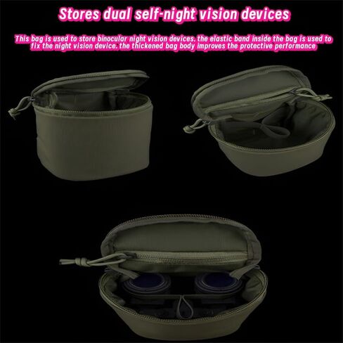 Binocular Night Vision Device Protection Storage Case, High-Strength Nylon With MOLLE Webbing, For Tactical Games(CB) in Saudi Arabia