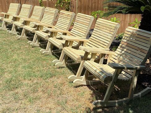 خطة مشروع كرسي هزاز خارجي DIY من Island Crown مع قوالب، دليل بناء أثاث الفناء الخشبي، قوالب MDF مقاس 1/4 بوصة، تعليمات مفصلة in Saudi Arabia
