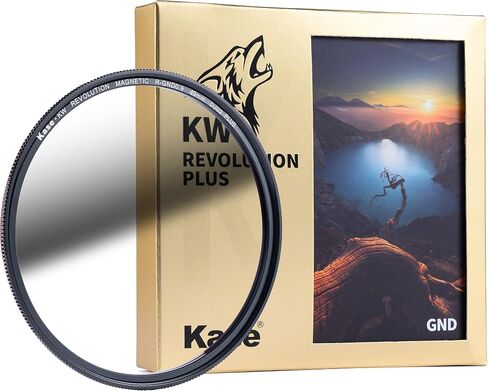 Kase KW Revolution Plus مغناطيسي مقاوم للصدمات عكسي GND0.9 ND8 3 توقف الكثافة المحايدة فلتر غروب الشمس زجاج بصري منخفض الانعكاس (82 مم) in Saudi Arabia