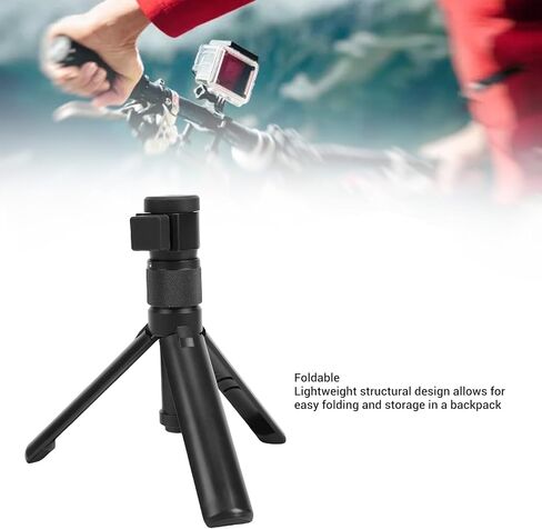Asixxsix Desktop Tripod, Aluminum Alloy Portable Tabletop Folding Tripod with 360 Degree Rotation for X4 X3 ONE X2 ONE R Action Camera, Travel Selfie Stick Vlog Handle Grip in Saudi Arabia