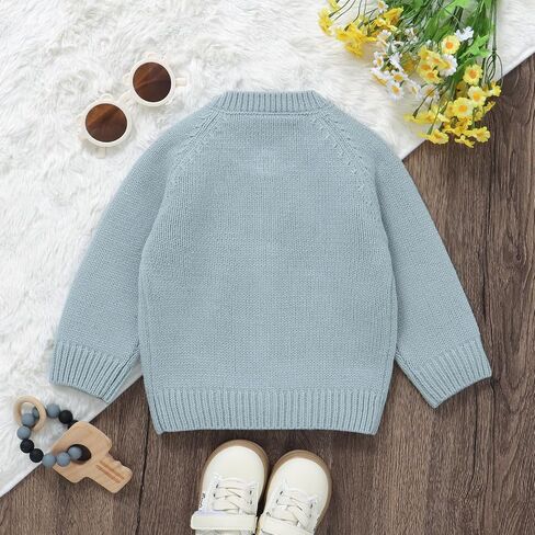 DovFanny Baby Toddler Girl Cardigan Warm Sweater Floral Long Sleeve Jumpers Coats Knitted Clothes with Cute Goose in Saudi Arabia