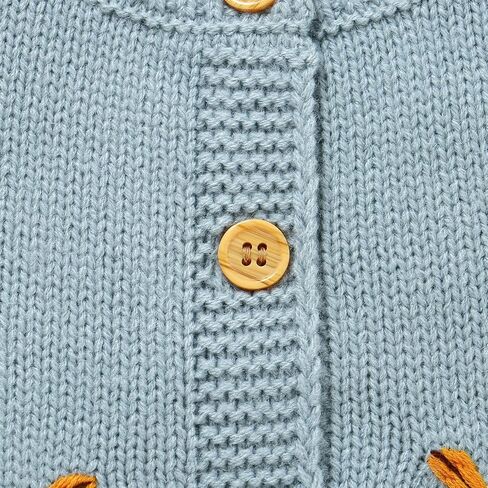 DovFanny Baby Toddler Girl Cardigan Warm Sweater Floral Long Sleeve Jumpers Coats Knitted Clothes with Cute Goose in Saudi Arabia