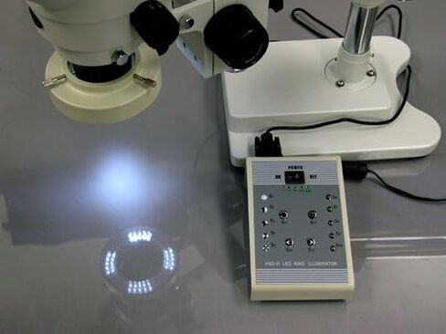 AmScope SM-4TZ-80AM Professional Trinocular Stereo Zoom Microscope, WH10x Eyepieces, 3.5X-90X Magnification, 0.7X-4.5X Zoom Objective, Eight-Zone LED Ring Light, Double-Arm Boom Stand, 110V-240V, Includes 0.5X and 2.0X Barlow Lens in Saudi Arabia