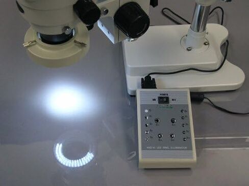 AmScope SM-4TZ-80AM Professional Trinocular Stereo Zoom Microscope, WH10x Eyepieces, 3.5X-90X Magnification, 0.7X-4.5X Zoom Objective, Eight-Zone LED Ring Light, Double-Arm Boom Stand, 110V-240V, Includes 0.5X and 2.0X Barlow Lens in Saudi Arabia