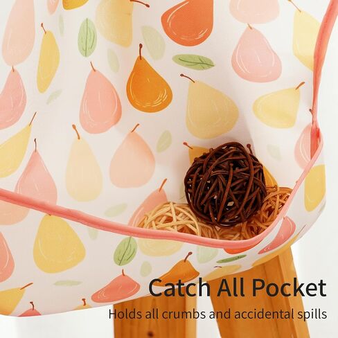 3-Pack Mess Proof Baby Bibs for Eating,Lightweight | Waterproof Toddler Bibs with Catch-All Pocket | Wipeable Feeding Bibs for Girls | Machine Washable in Saudi Arabia