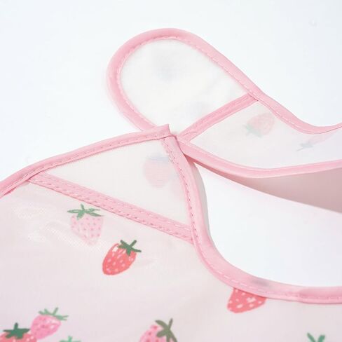 3-Pack Mess Proof Baby Bibs for Eating,Lightweight | Waterproof Toddler Bibs with Catch-All Pocket | Wipeable Feeding Bibs for Girls | Machine Washable in Saudi Arabia
