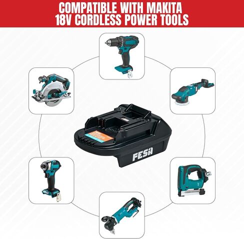 FESA Milwaukee to DeWalt Compatible Battery Adapter - Convert an 18V Milwaukee Battery to Use with DeWalt 20V Cordless Power Tools - Dual Color Body for Easy Identification (Adapter Only) (MIL18DL) in Saudi Arabia