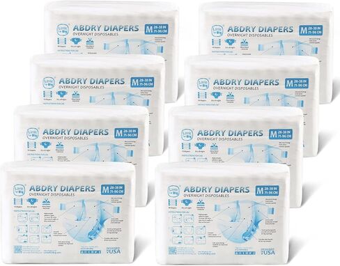 Littleforbig Adult Diaper 80 Pieces (8 Packs) - ABDry New White Diapers(M) in Saudi Arabia