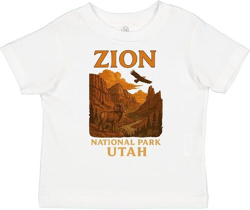 inktastic Zion National Park Utah Vintage Landscape Art Toddler T-Shirt in Saudi Arabia