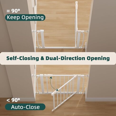 Elevon Extra Wide Dog Gate Pressure Mount, 29.1-38.5 Inch Wide, 30 Inch Tall Pet Safety Gate for Stairs & Doorways, White in Saudi Arabia