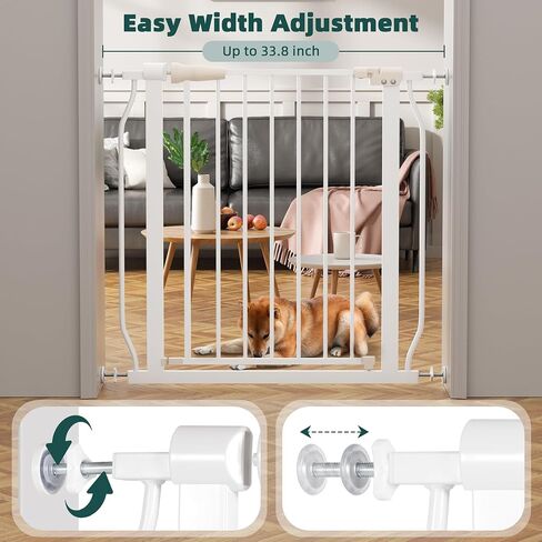 Elevon Extra Wide Dog Gate Pressure Mount, 29.1-38.5 Inch Wide, 30 Inch Tall Pet Safety Gate for Stairs & Doorways, White in Saudi Arabia