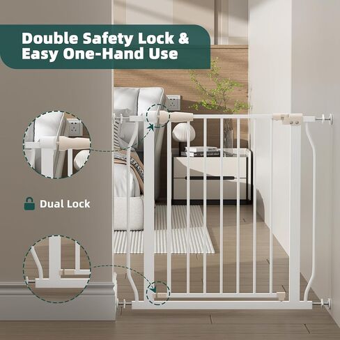 Elevon Extra Wide Dog Gate Pressure Mount, 29.1-38.5 Inch Wide, 30 Inch Tall Pet Safety Gate for Stairs & Doorways, White in Saudi Arabia