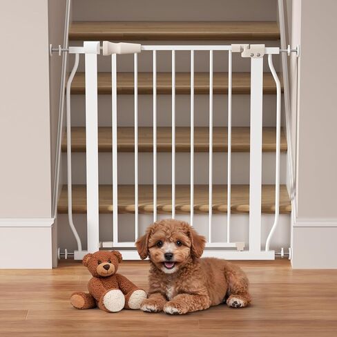Elevon Extra Wide Dog Gate Pressure Mount, 29.1-38.5 Inch Wide, 30 Inch Tall Pet Safety Gate for Stairs & Doorways, White in Saudi Arabia