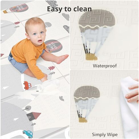 حصيرة لعب الأطفال Uanlauo ، 79 "× 71" حصيرة كبيرة للأرضية ، حصيرة أرضية قابلة للانعكاس ، سميكة الرغوة ومقاومة للماء ، قابلة للطي للرضع للأطفال والأطفال الصغار ، مضاد للانزلاق لزحف الطفل ، وقت بطن غير سامة (الدب) in Kuwait