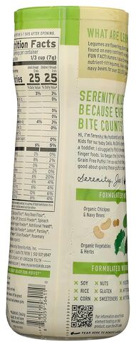 سيرينيتي كيدز من عمر 6 أشهر فما فوق خالية من الحبوب وآمنة على مسببات الحساسية للأطفال الصغار والرضع - بدون الحبوب والغلوتين والمكسرات والأرز - الخضار العضوية والبقوليات وزيت الزيتون (1.5 أونصة - عدد واحد) البروكلي والسبانخ) in Kuwait