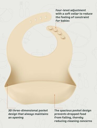 24 PCS Silicone Baby Feeding Set, Baby Led Weaning Supplies Includes Suction Bowls and Divided Plates, Adjustable Silicone Bib, Spoons&forks, Training cup with straw (Green+Brown+Beige) in Saudi Arabia