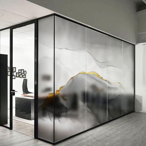 ملصق زجاجي للنافذة ملصق رخامي للمكتب متجمد ديكور نافذة فيلم مناسب للحمام والمرحاض وفيلم نافذة مضاد للزقزقة فيلم نافذة للخصوصية (أ، 45 * 120 سم) in Saudi Arabia