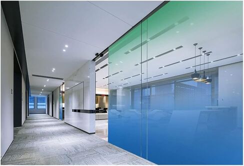 Window Clings Glass Film Color Gradient Office Static Stickers Glue-Free Atmosphere Decoration Two-Color Window Privacy Film Stickers Privacy Window Film(D,60 * 120 cm) in Saudi Arabia