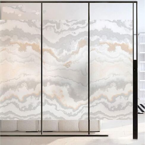 Window Clings Glass Sticker Marble Office Partition Frosted Decorative Window Film Suitable for Bathroom Toilet Anti-peep Window Film Privacy Window Film(C,60 * 100 cm) in Saudi Arabia