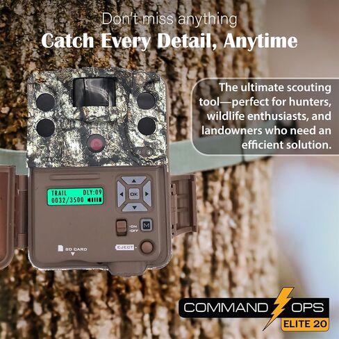 مجموعة كاميرا Browning Command Ops Elite 20 Trail مع بطاقة SD وقطعة قماش للتنظيف - مجموعة كاملة للحياة البرية والكشافة الخارجية للصيد والمراقبة والأمن in Kuwait