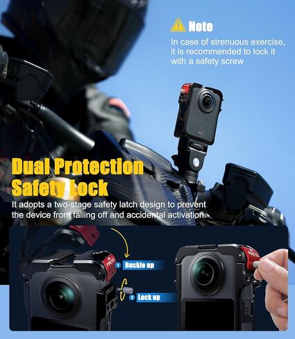 (1+2) مجموعة قفص كاميرا معدنية Orzero متوافقة مع DJI OSMO 360 مع عبوتين من أغطية العدسات وحامل توسيع متعدد، إطار واقٍ من سبائك الألومنيوم مع قفل أمان مزدوج الحماية سهل التركيب in Saudi Arabia