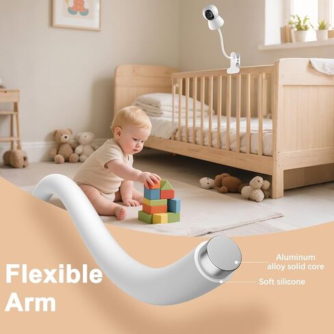 حامل شاشة الطفل المطور - حامل كاميرا الطفل العالمي القابل للتعديل من أجل Hello Baby، Nanit Pro، بصريات الرضع، VTech ومعظم شاشات الأطفال، حامل شاشة ذراع قابل للفصل، حامل مرن لسرير الأطفال in Kuwait
